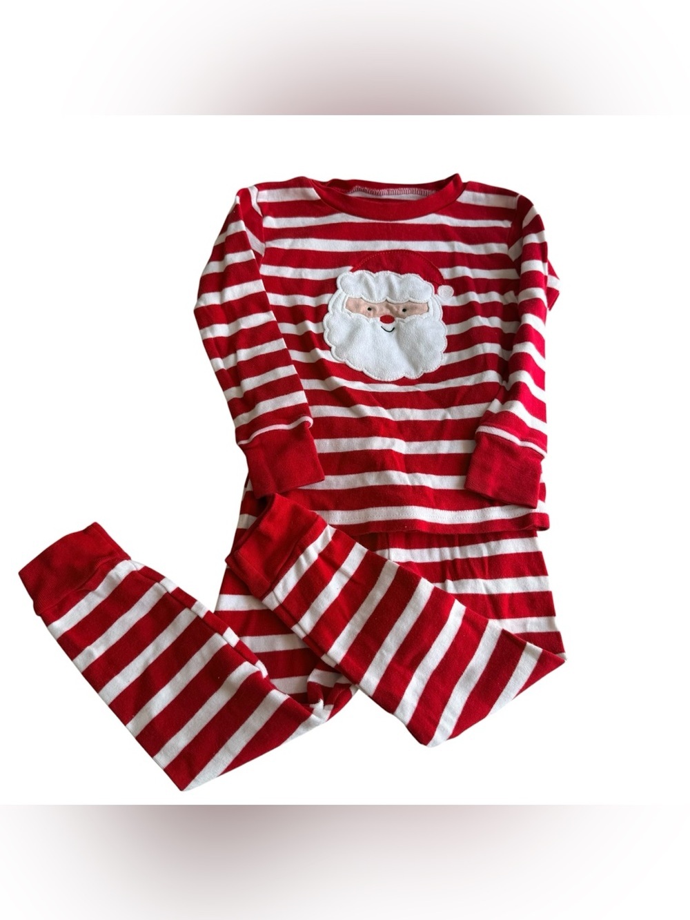 Carter's Red and White Striped Santa Pajama Set